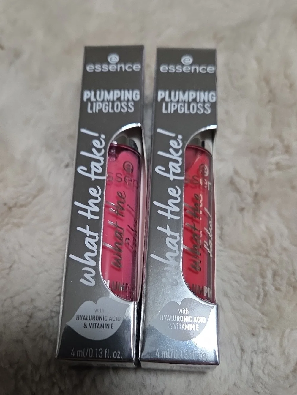 essence What The Fake! Plumping Lipgloss Duo — Pink & Red